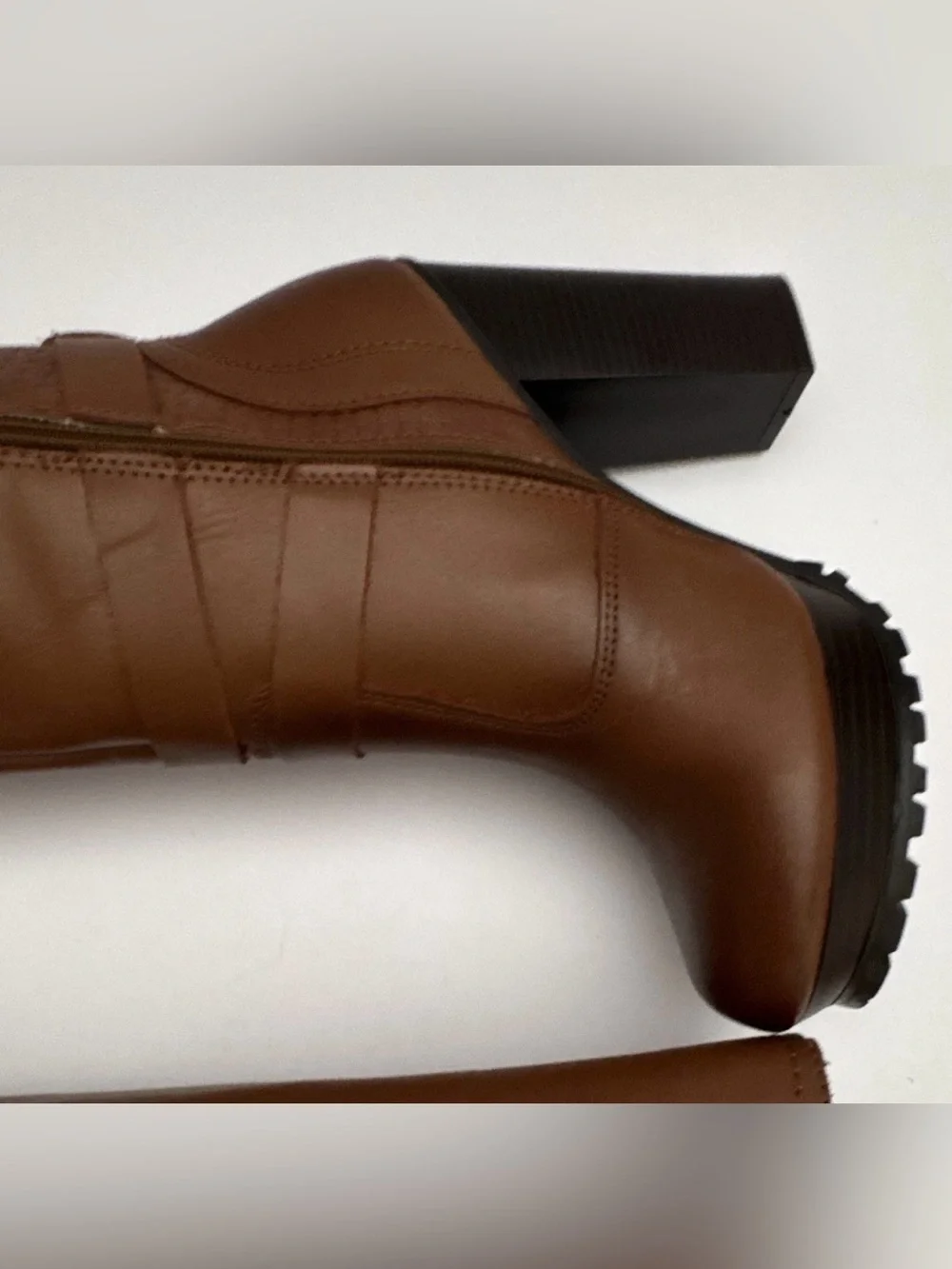 ANDREA  Chestnut Brown Knee-High Platform Boots